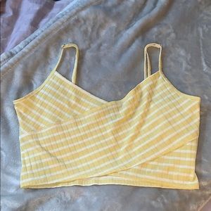 Forever 21 Yellow and White Crop Top